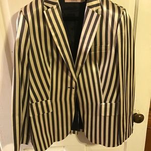Valentino red pinstriped silk blazer sz50
